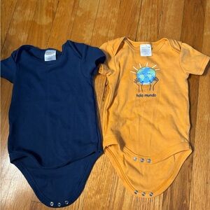 Navy and Orange Kids One Piece Set